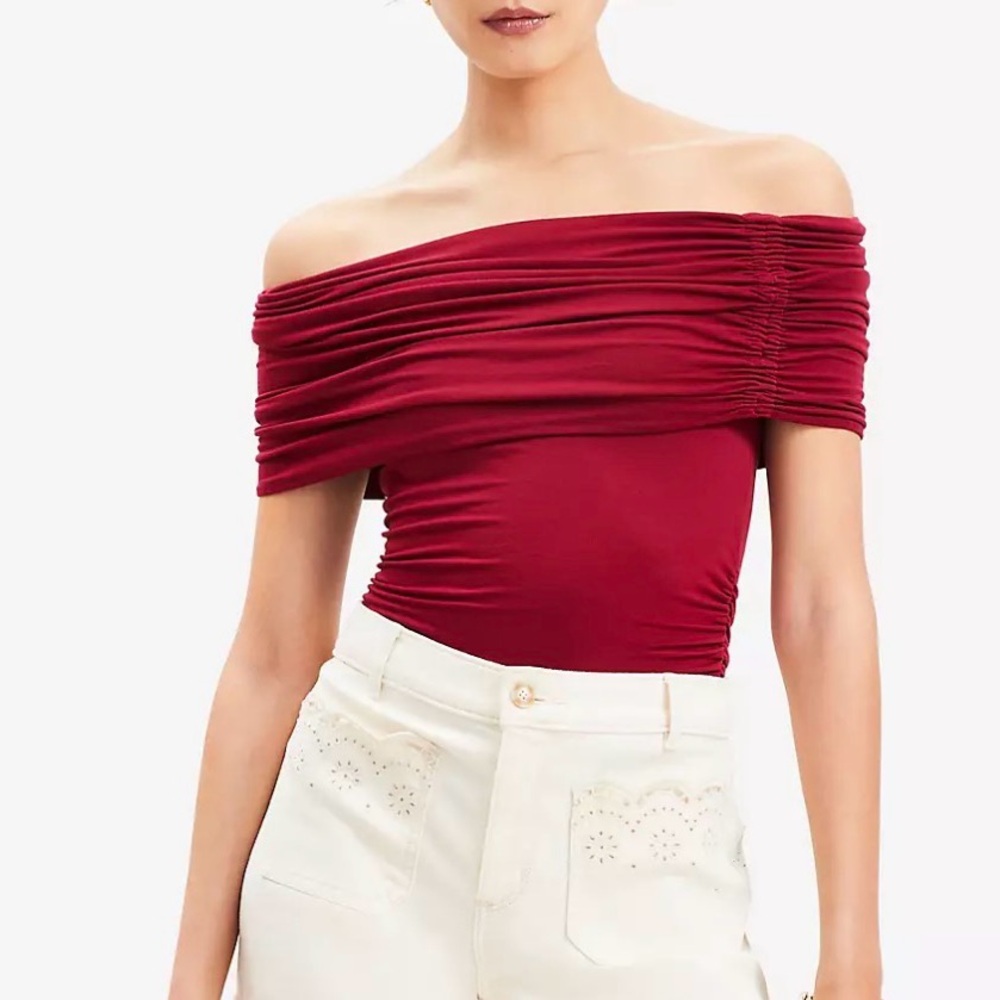 Loft cinched off the shoulder top